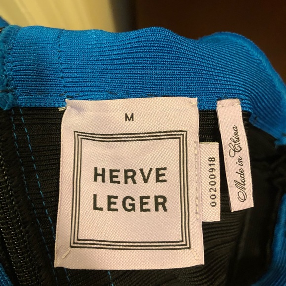 Herve Leger Blue and Black Dress - Picture 3 of 4